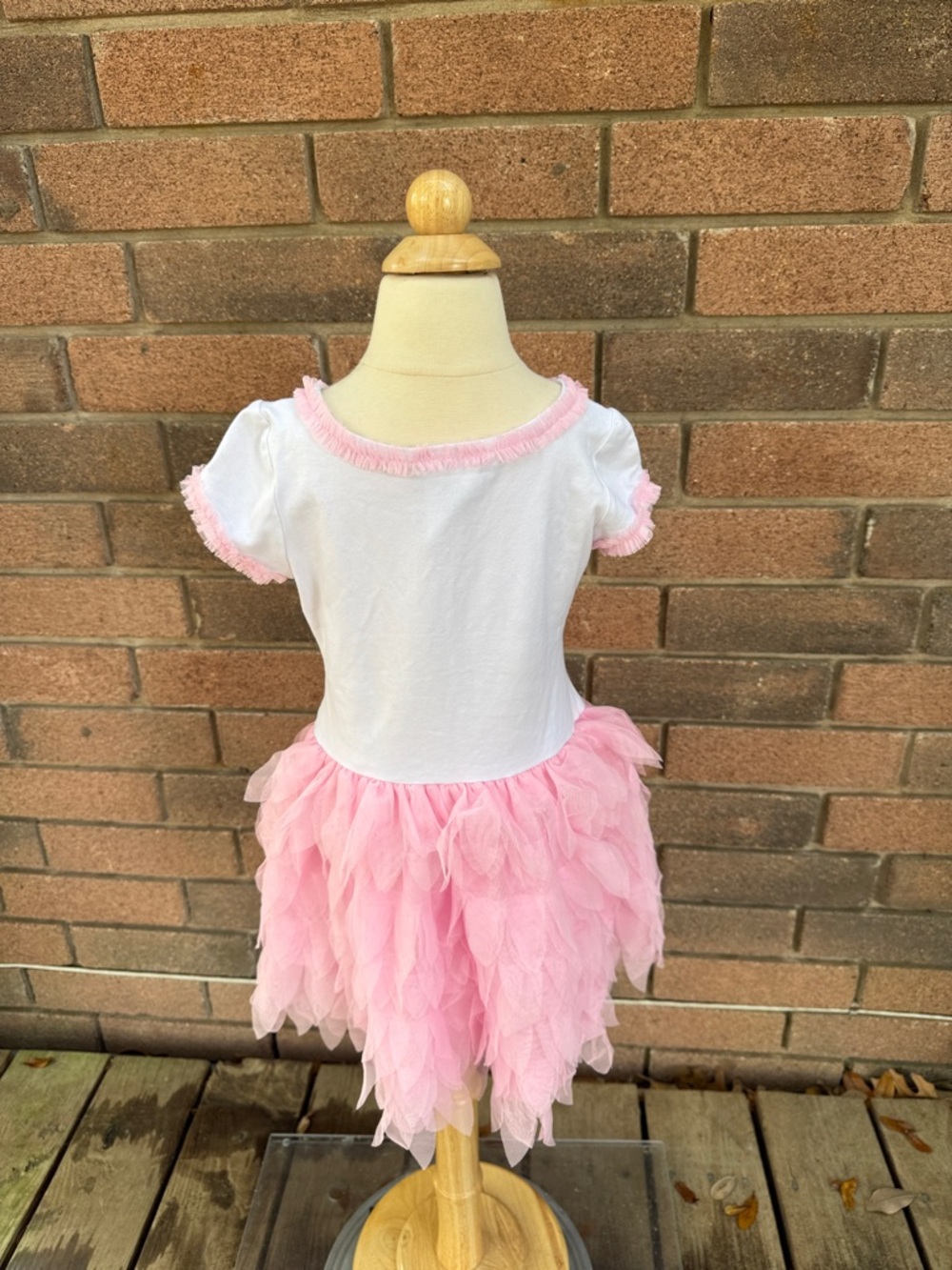 Bonnie Jean Pink and White Cupcake Tulle Party Dress Size 4 - Picture 4 of 5